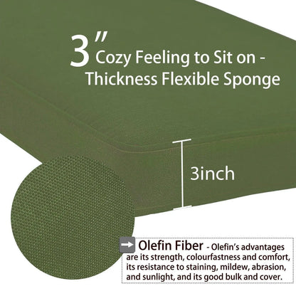 Patio Chaise Lounger Cushions Set of 2, Olefin Fabric, Water-Resistant, 72x21x3 Inches(Only Cushions) CUSHION Aoodor   