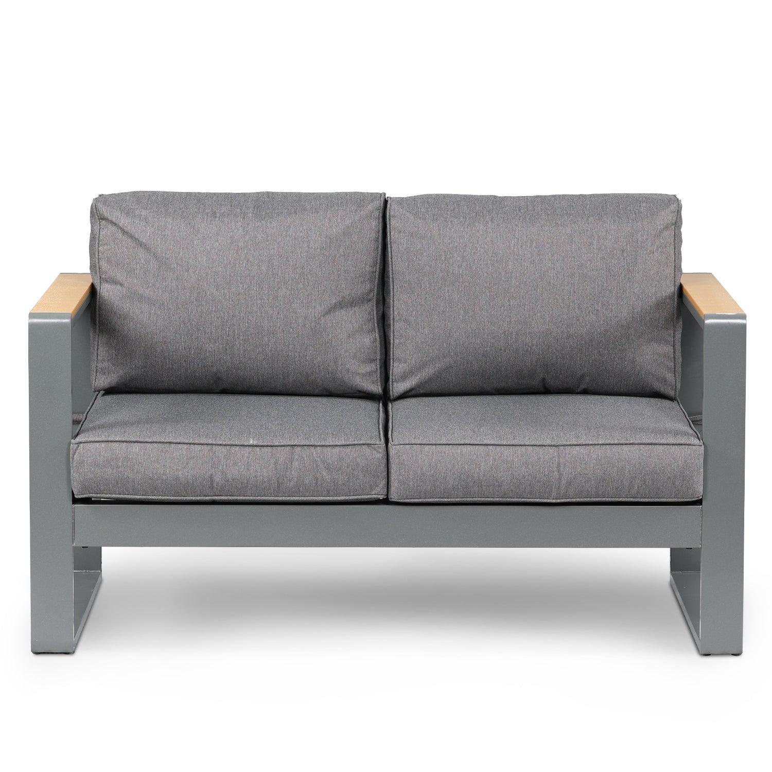 Patio Furniture Loveseat Aluminum Sofa Couch Deep Seat - All-Weather Resistant Outdoor Conversation Set with Thick Cushions Furniture Aoodor LLC Dark Grey