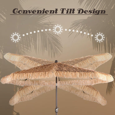 Patio Umbrella Thatched Outdoor Umbrella (No Base) Patio Umbrella Aoodor LLC