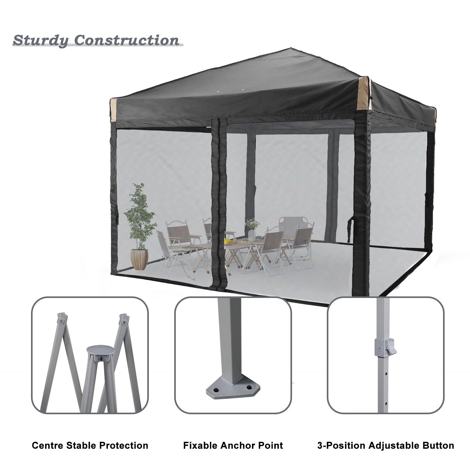 Pop Up Canopy Tent with Removable Mesh Sidewalls Gazebo part Aoodor LLC