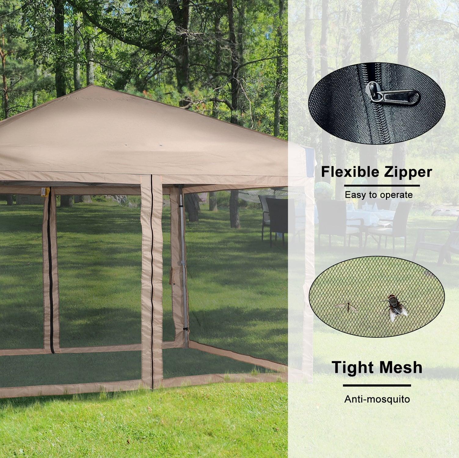 Pop Up Canopy Tent with Removable Mesh Sidewalls Gazebo part Aoodor LLC