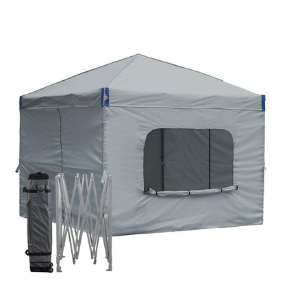 Pop Up Canopy Tent with Removable Mesh Window Sidewalls Gazebo part Aoodor LLC 12'×12' Grey