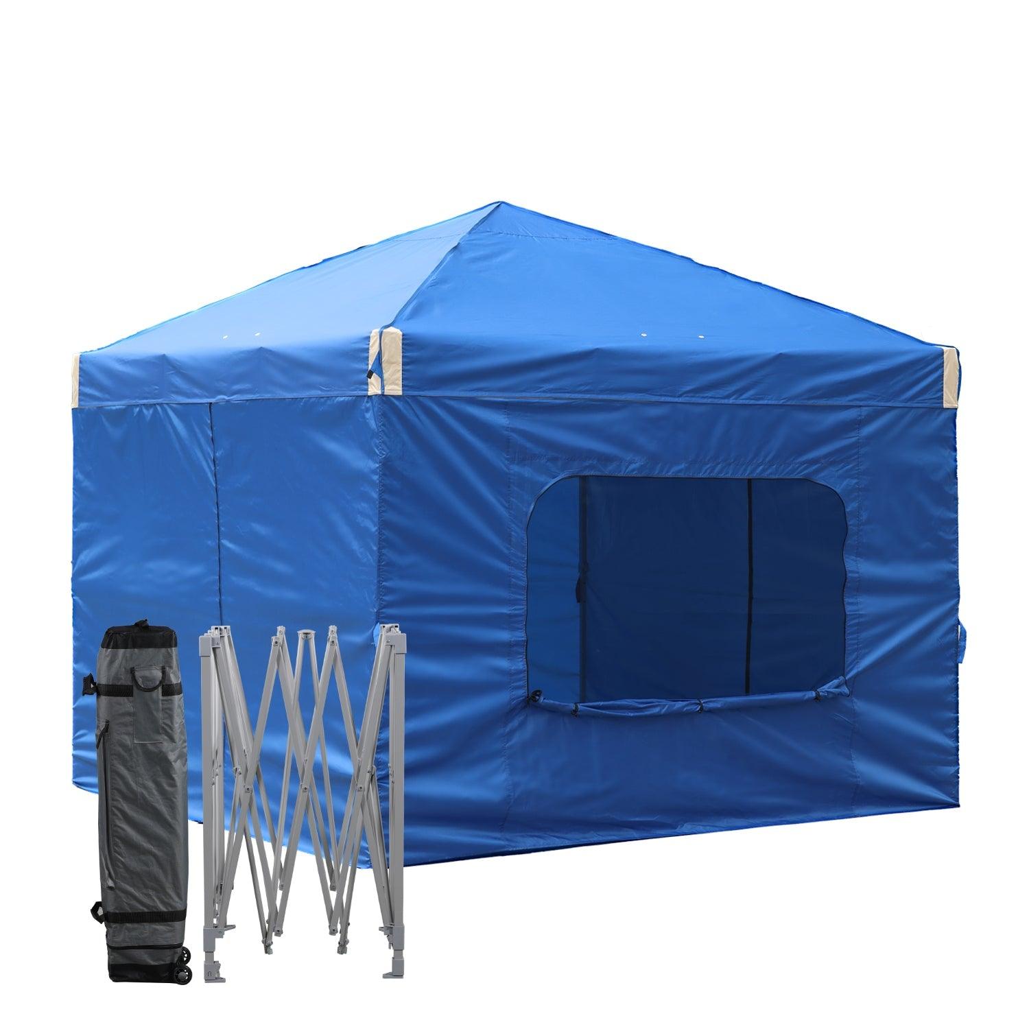 Pop Up Canopy Tent with Removable Mesh Window Sidewalls Gazebo part Aoodor LLC 10'×10' Blue