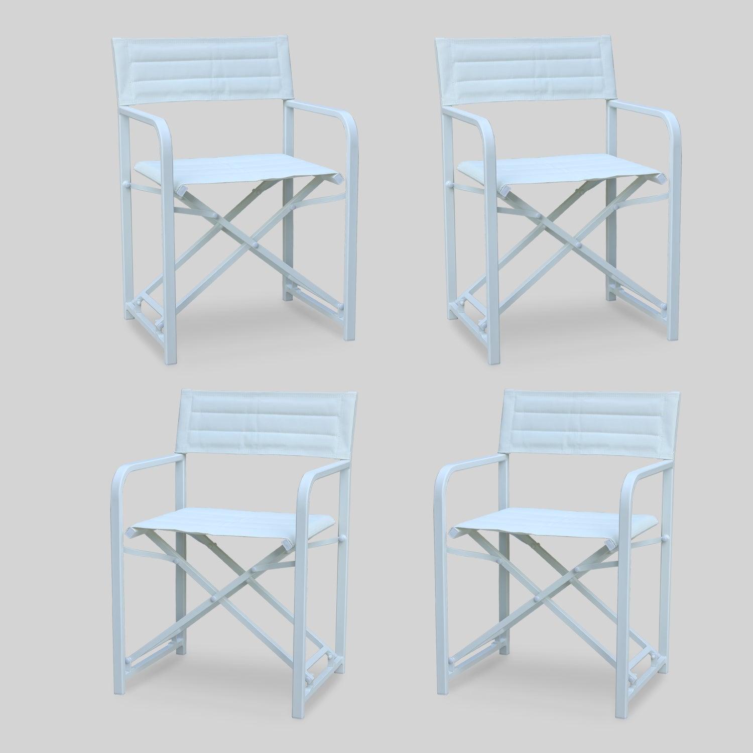 Portable Aluminum Camping Chair Furniture Aoodor LLC 4-piece White
