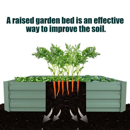 Raised Garden Bed 4' x 2' x 1' - Premium Metal Planters for Patio and Outdoor Yard Gardening - Set of 2 Beds  Aoodor