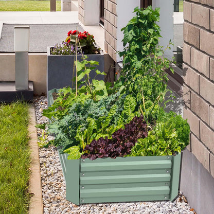 Raised Garden Bed 4' x 2' x 1' - Premium Metal Planters for Patio and Outdoor Yard Gardening - Set of 2 Beds  Aoodor