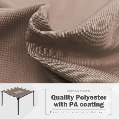 Replacement Pergola Canopy - Retractable Shade in Dark Brown Fabric for 10 x 10 ft /10 x 13 ft Pergola Pergola Aoodor LLC