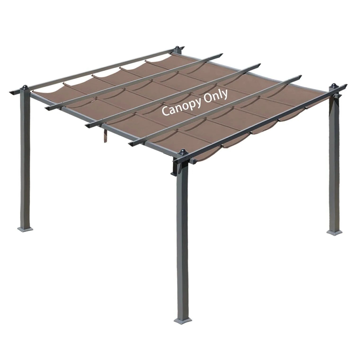 Replacement Pergola Canopy - Retractable Shade in Dark Brown Fabric for 10 x 10 ft /10 x 13 ft Pergola Pergola Aoodor LLC