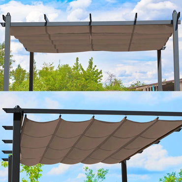 Replacement Pergola Canopy - Retractable Shade in Dark Brown Fabric for 10 x 10 ft /10 x 13 ft Pergola Pergola Aoodor LLC