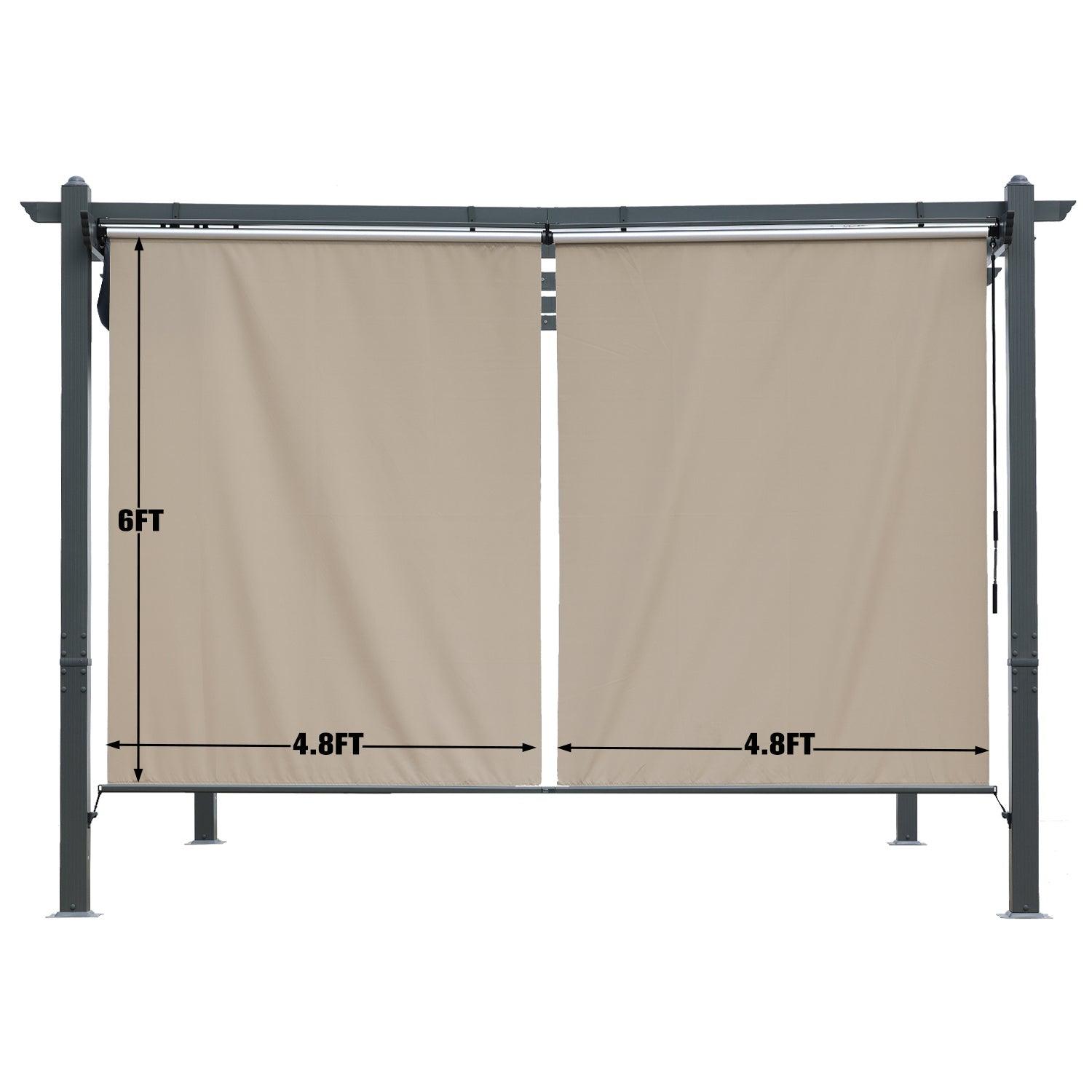 Roller Shade - 2 Pack of Cordles Pergola Curtains, 4.8' x 6', High-Quality Polyester Fabric for Pergola  Aoodor LLC   