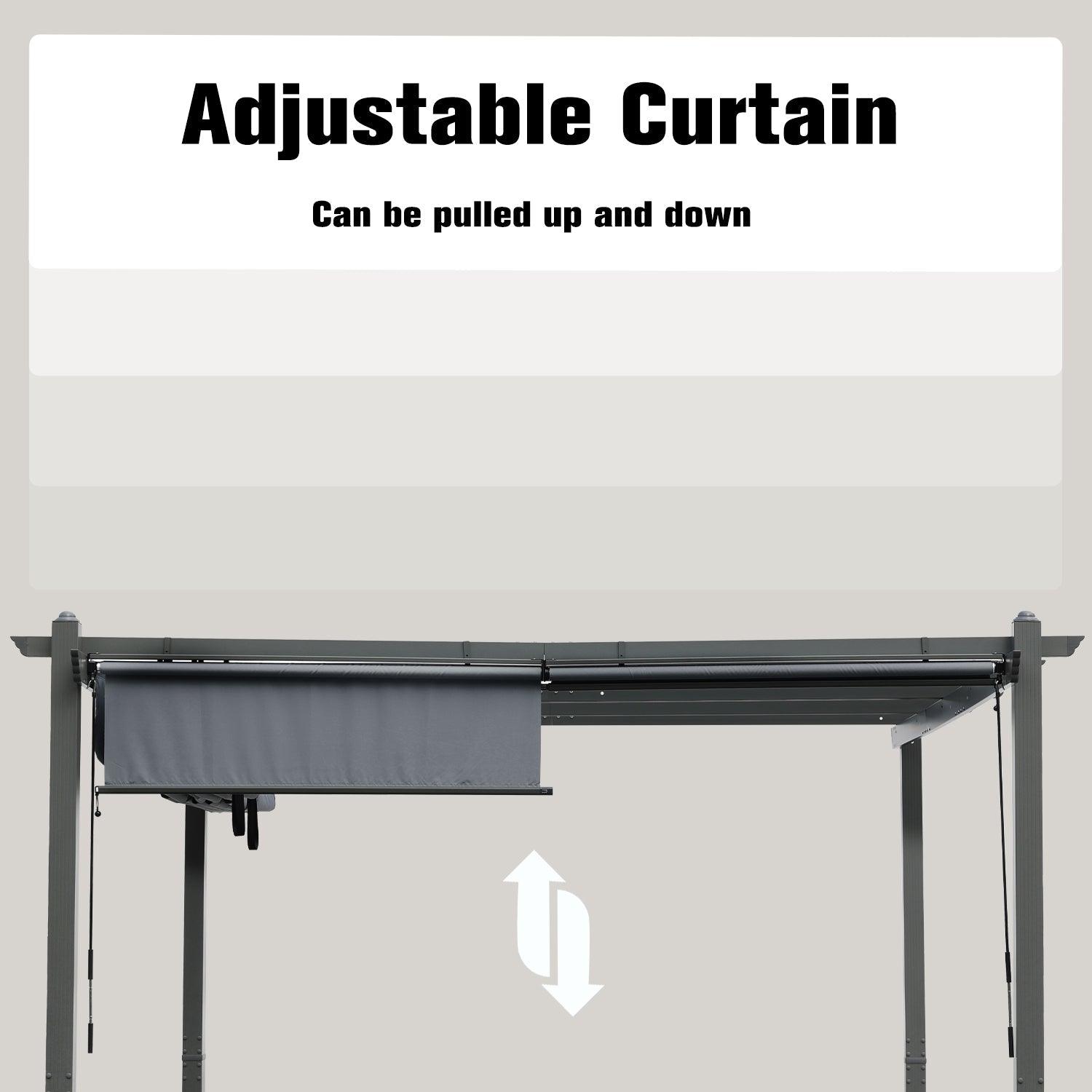 Roller Shade - 2 Pack of Cordles Pergola Curtains, 4.8' x 6', High-Quality Polyester Fabric for Pergola  Aoodor LLC   