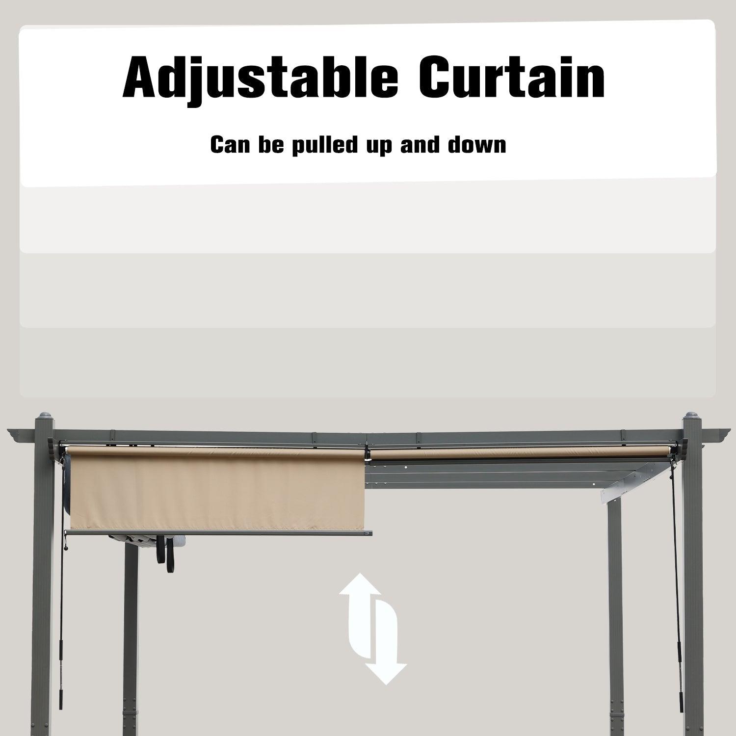 Roller Shade - 2 Pack of Cordles Pergola Curtains, 4.8' x 6', High-Quality Polyester Fabric for Pergola  Aoodor LLC   