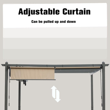 Roller Shade - 2 Pack of Cordles Pergola Curtains, 4.8' x 6', High-Quality Polyester Fabric for Pergola  Aoodor LLC   